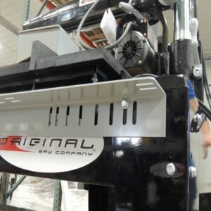 Mounting bracket on an Original Saw Company Contractor Duty Radial Arm Saw.