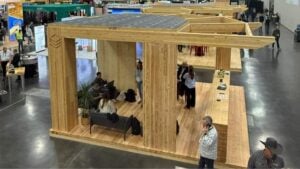 Prefabricated mass timber structure demonstrating modular construction methods