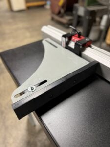 Original Saw measuring system with gang stop for accurate material positioning and repeatable crosscuts